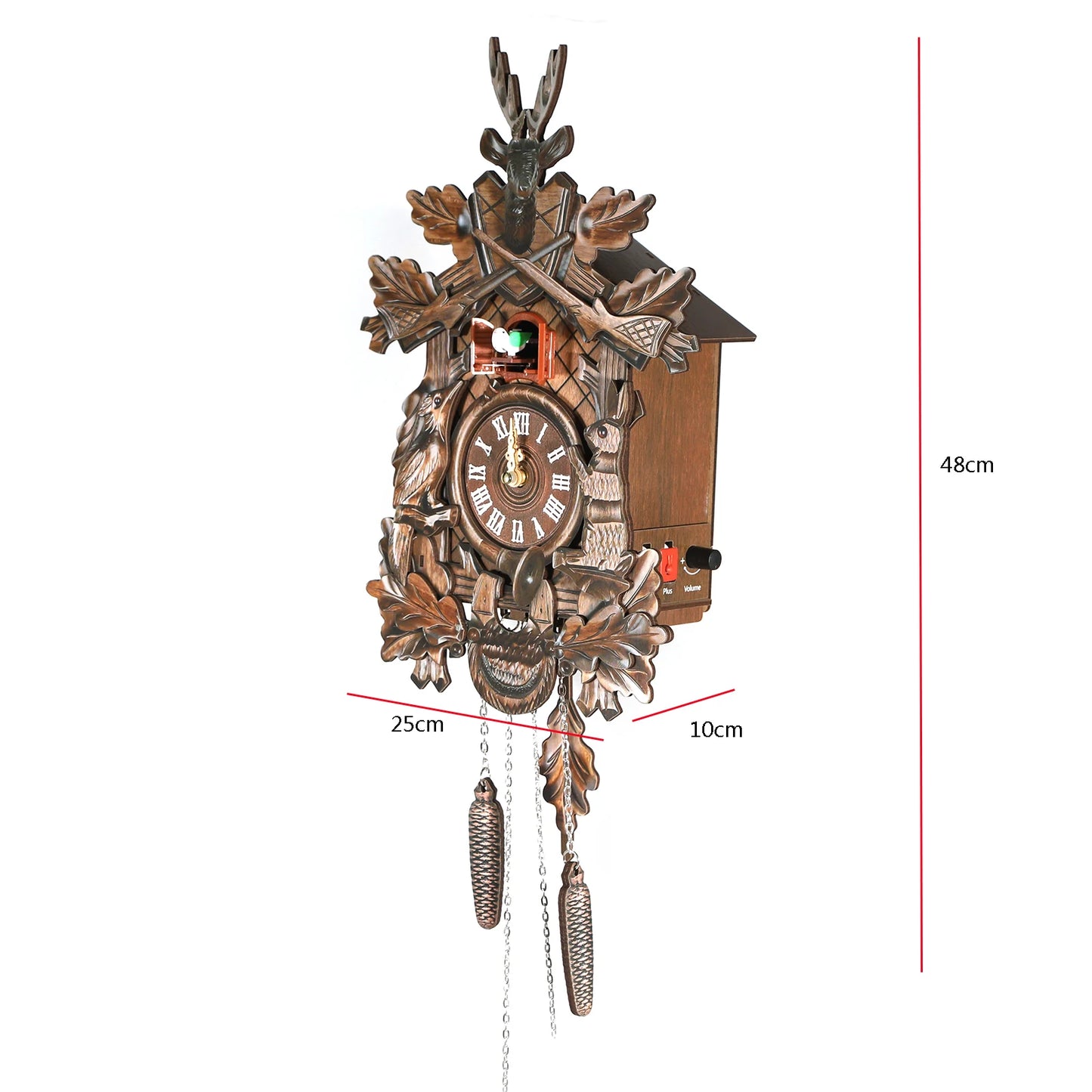 Bird Time Bell Swing Alarm Watch Imitation Wood Style With Easy-to-Read Dials Cuckoo Clock