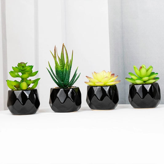 4pcs Balcony Decoration With Artificial Succulents Realistic And Durable Artificial Succulent Plants