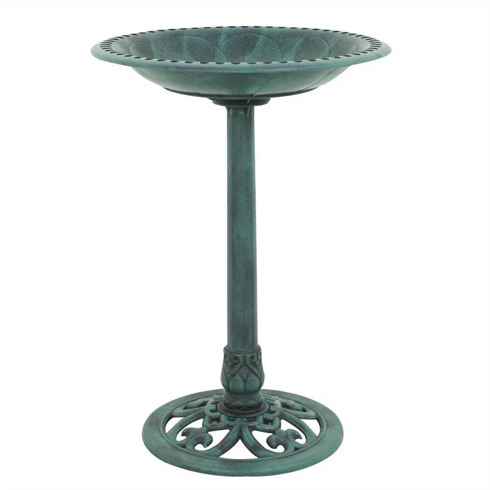 Luxury Bird Bath Assembled Verdigris Bird Feeder Outdoor Garden Backyard