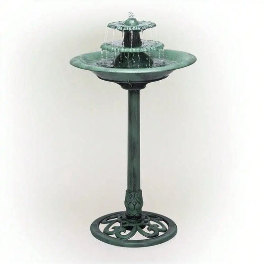 Pedestal Bird Bath 3 Tier Outdoor Fountain Garden Decor Planter Water Birdbath