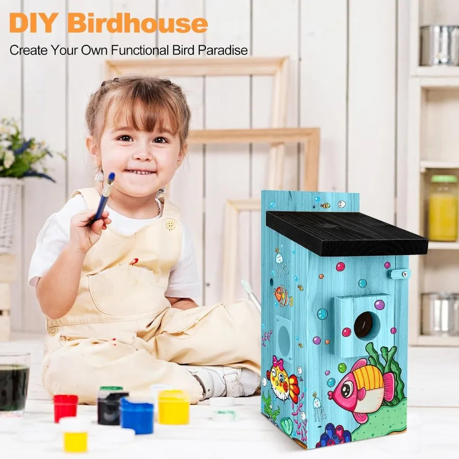 Smart Bird House with Camera 3MP Birdhouse Camera for Outdoors Auto Capture Bird Videos Motion Detection Watch Bird Nesting Hat