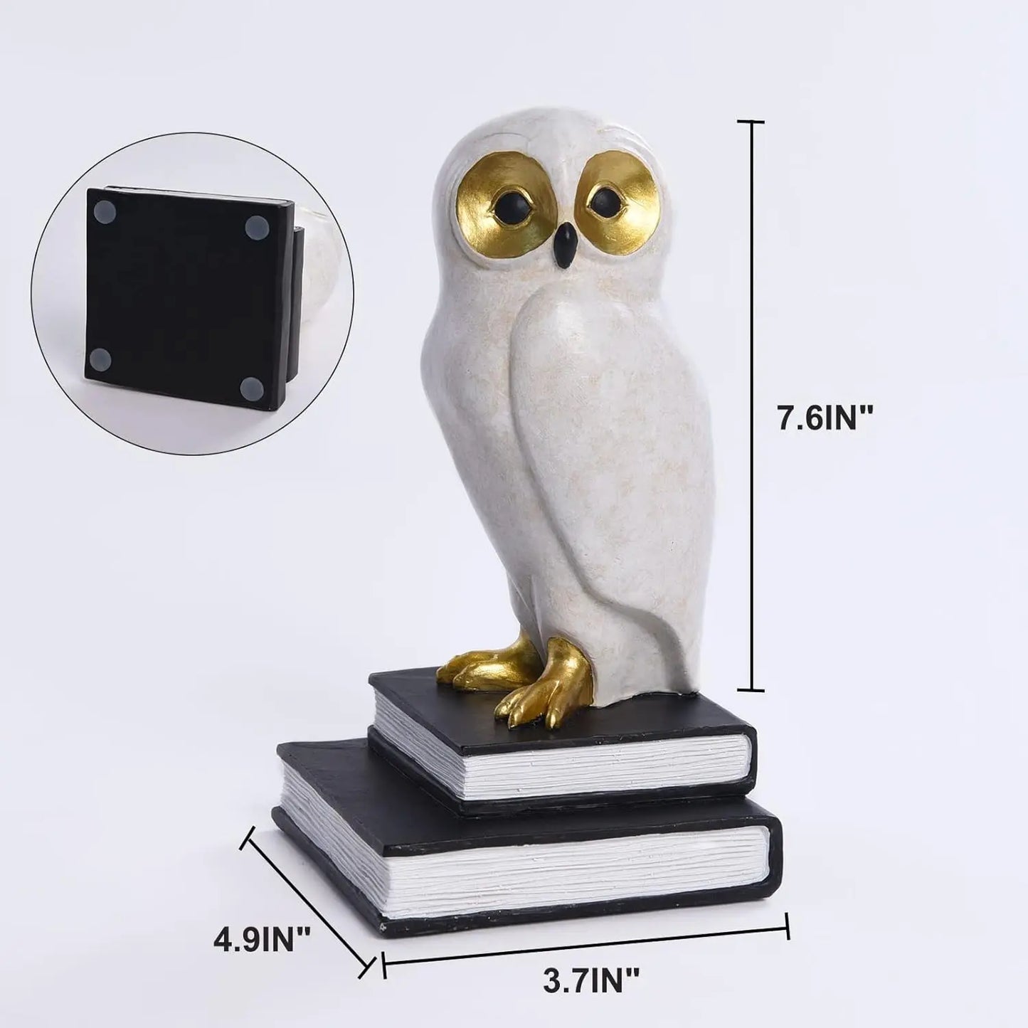 Book Ends for Shelves, Owl Decorative Bookends Bronze Bird Book Stopper Unique Kids Book Holders with Anti-Slip Base Luxurious B