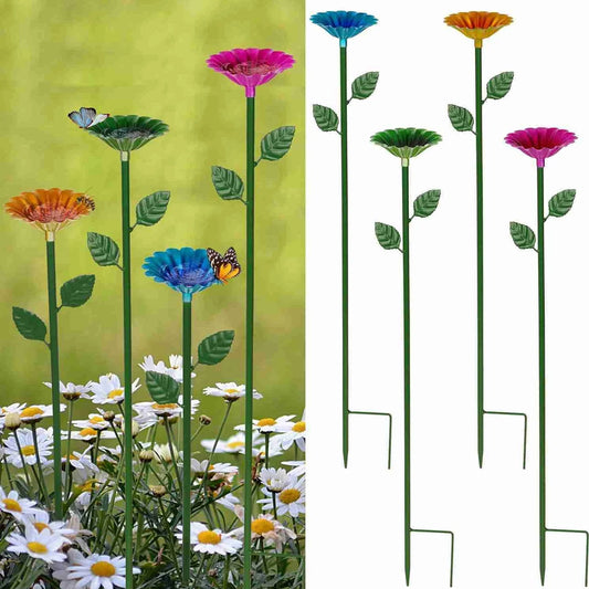 4PCS Mix Color Standing Bird Feeder Outdoor Backyard Bird Standing Bowl Tray Squirrel Proof Hummingbird Bee Outside Bird Feeder