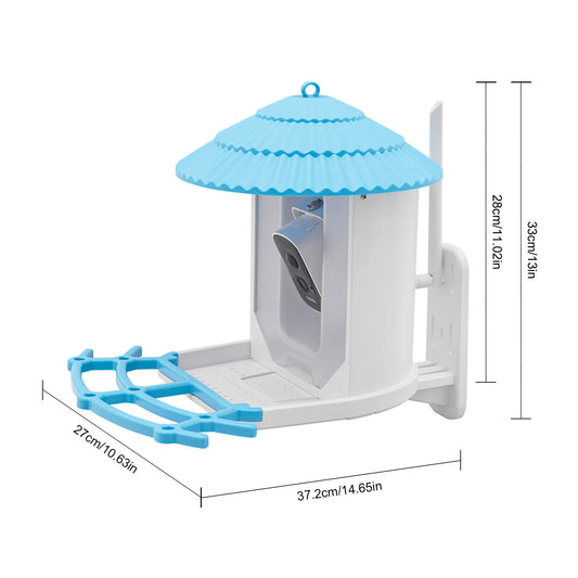 Smart Bird Feeder with 4MP Camera AI Recognizes 12,000+ Species, Solar Powered IP65 Waterproof & Night Vision
