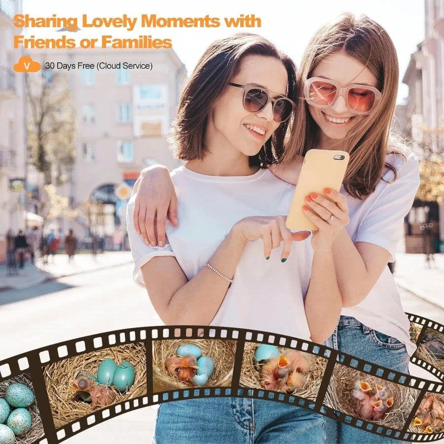 Smart Bird House with Camera 3MP Birdhouse Camera for Outdoors Auto Capture Bird Videos Motion Detection Watch Bird Nesting Hat