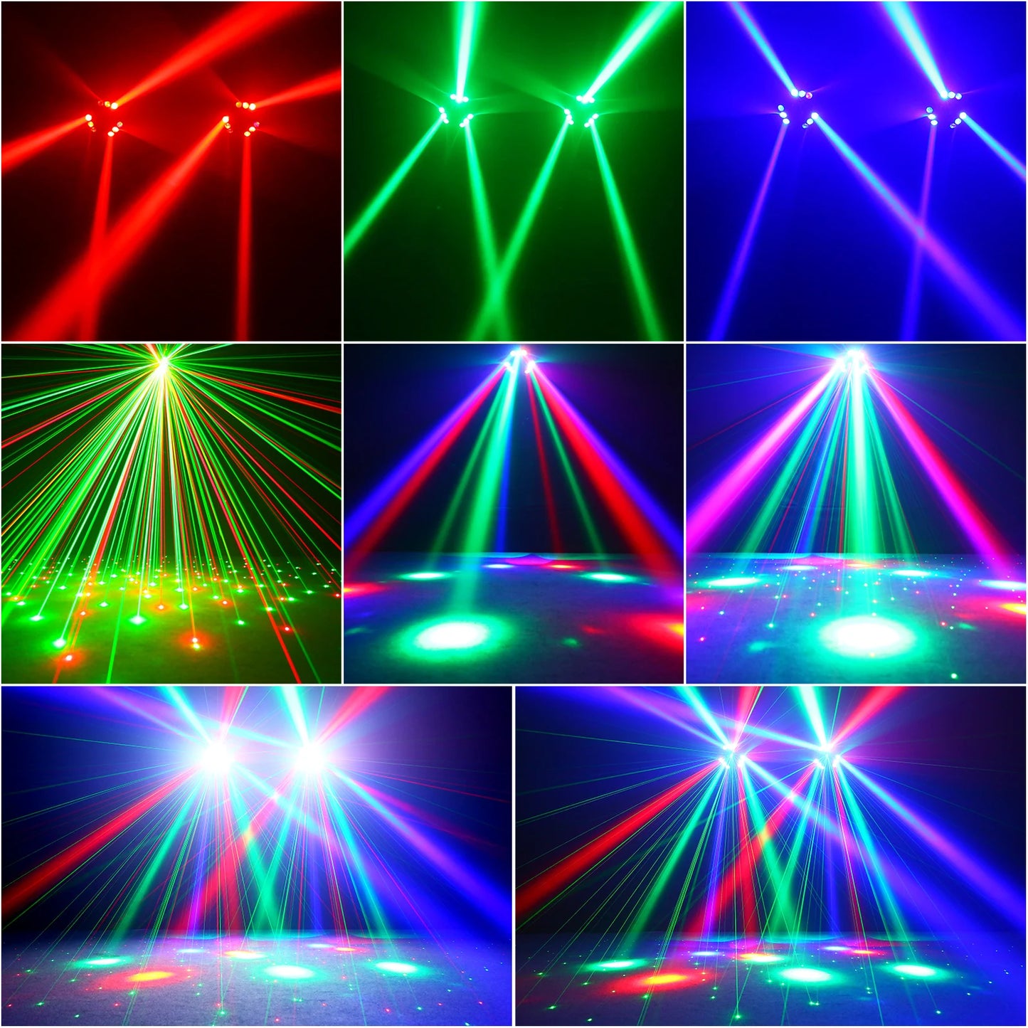 Datewink 9 Head Bird Beam Moving Head Lights RGB LED Strobe Stage Lighting Effect Projector For DJ Disco Christmas Karaoke Party