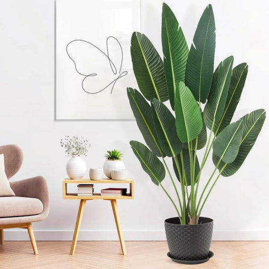 72 inch Artificial Tree Bird of Paradise Artificial Plant Fake Tree 6 Ft Faux Plant Fake Banana Tree Plant in Pot for Home Decor