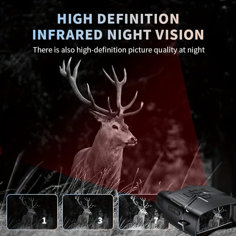 4K HD 5x Zoom Night Vision 36MP Night Infrared Detection Screen Binoculars 3.0 Inch "(800 * 480) HD TFT Screen Built-in 4000mA Lithium Battery Video Camera to Take Pictures, Full Black Observation Distance: 400m, Infrared Lam
