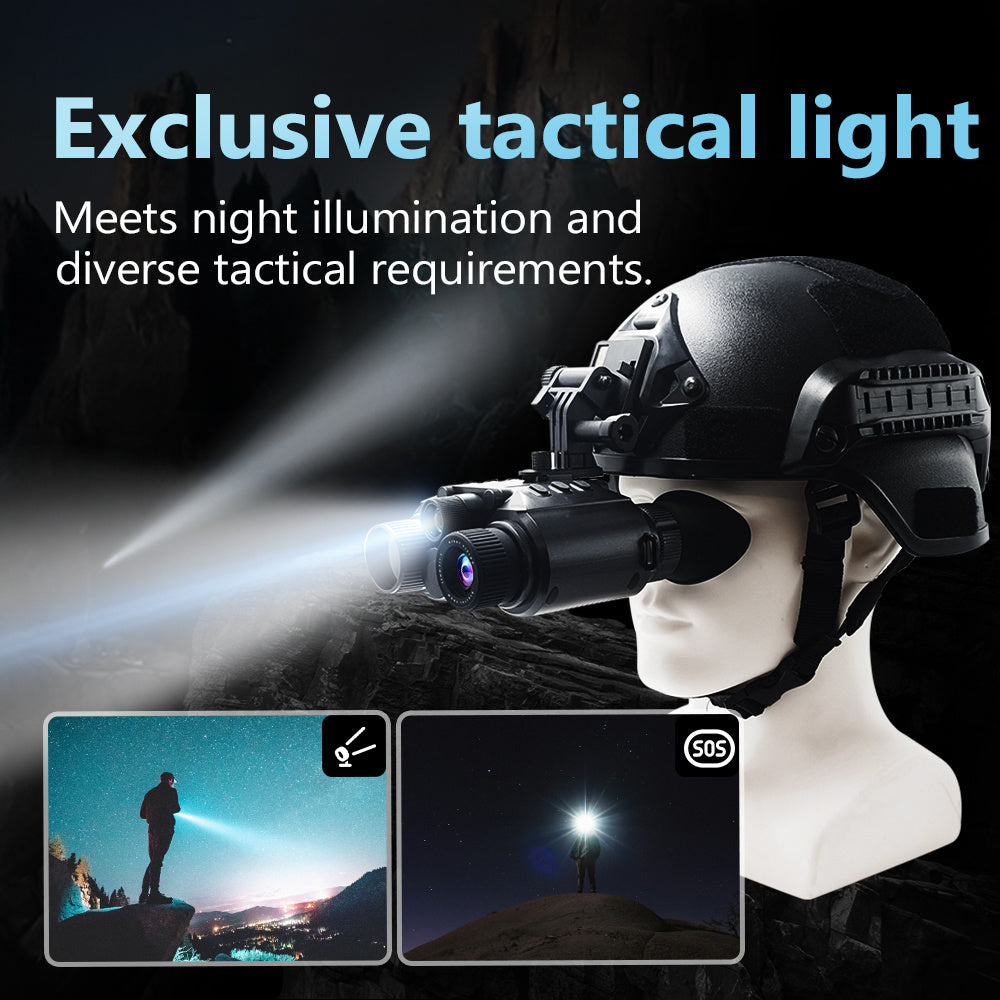 Night Vision Goggles - 4K Night Vision Binoculars for Adults, 3500mAh Rechargeable Infrared Binoculars with 1.4'' Dual Screen, 8X Digital Zoom External Flashlight for Camping, Night Vision Goggles with Head Strap, Outdoor Exp