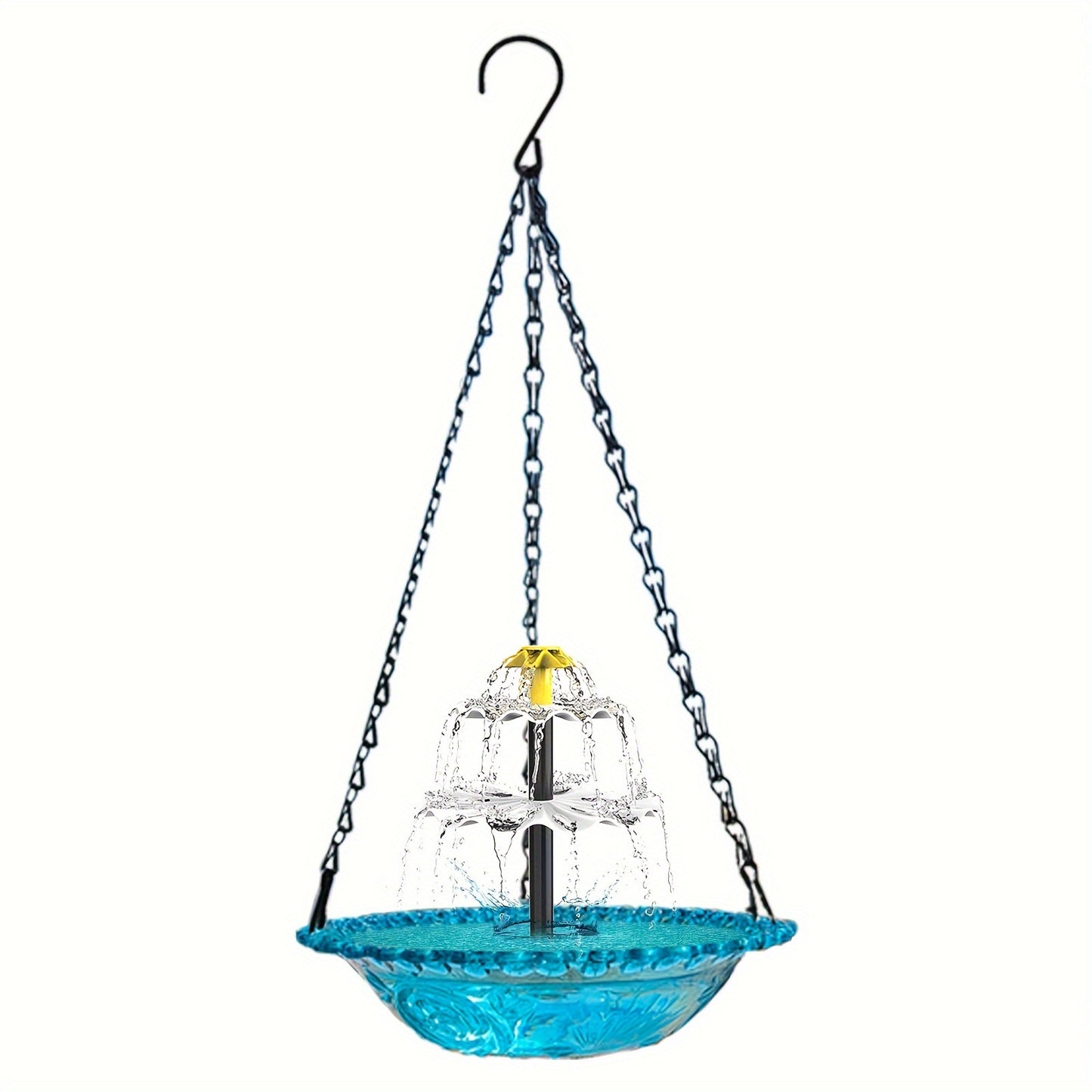 Solar Fountain Bird Bathing Fountain Outdoor Bird Feeder, Three Story Flowing Water Decorative Fountain Bird Feeding & Bathing Equipment, Detachable DIY, Bird Feeding Station, Garden Decoration, Hummingbird Attractor, Bird Lo