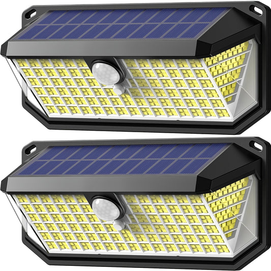 2 Pack/4 Pack Super Bright 416 LED Solar Security Lights Outdoor, Motion Sensor Wall Lights with 300° Wide Angle, IP65 Waterproof Solar- Lights, 3 Modes (Night/Day/Dual), Easy Install for Yard, Garden, Fence, Garage, Front D