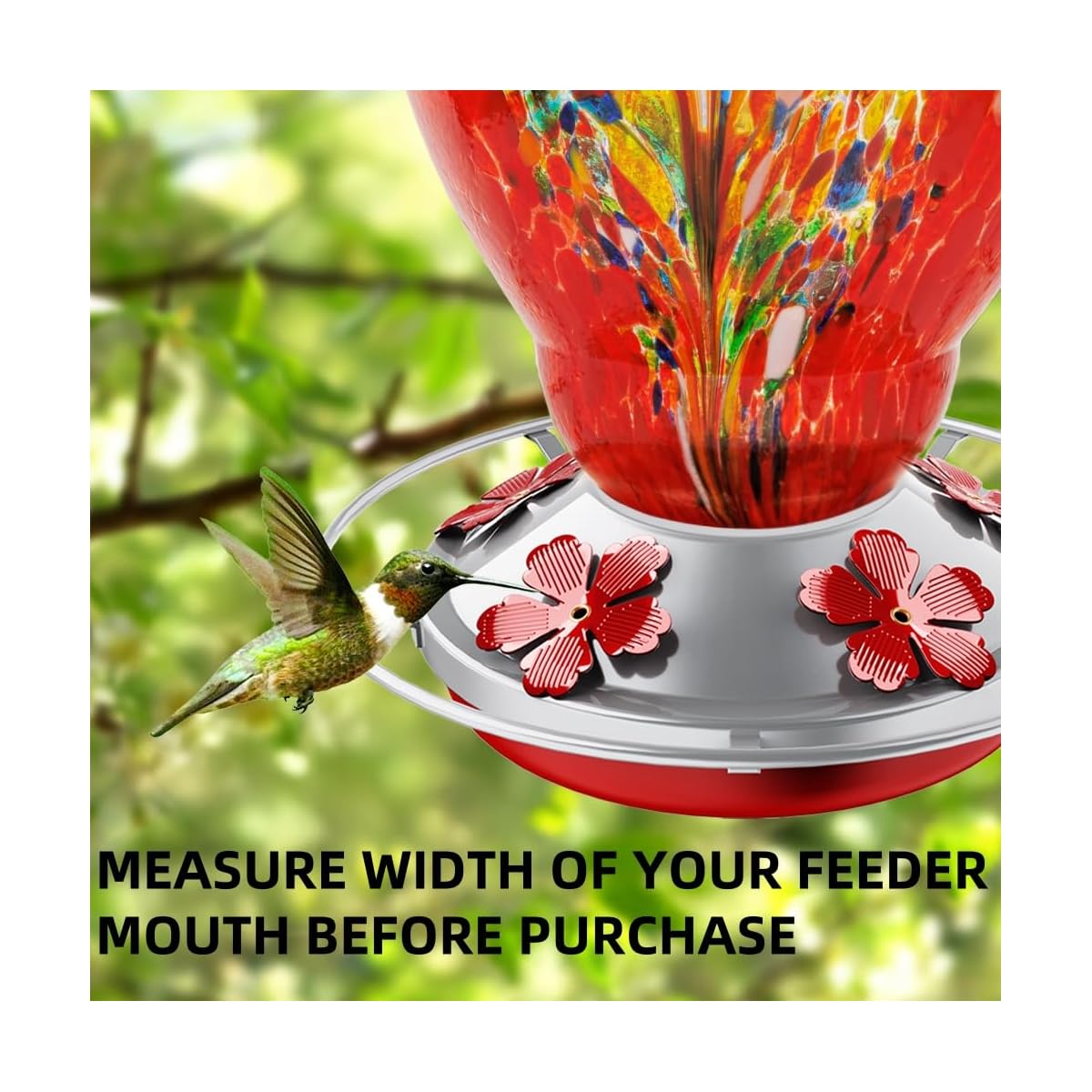 Hummingbird Feeder Replacement Bottom Base Replacement Part Includes Red Plastic Base Metal Top and Brushes (Silvery-1),  Functional Feeder Setup, Durable Feeder Components, Longlasting Parts, Feeder Repair Kit, Wildlife Love