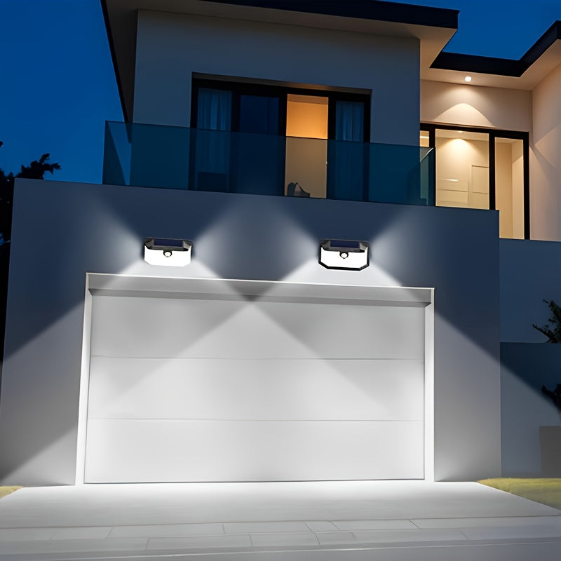 2 Pack/4 Pack Super Bright 416 LED Solar Security Lights Outdoor, Motion Sensor Wall Lights with 300° Wide Angle, IP65 Waterproof Solar- Lights, 3 Modes (Night/Day/Dual), Easy Install for Yard, Garden, Fence, Garage, Front D
