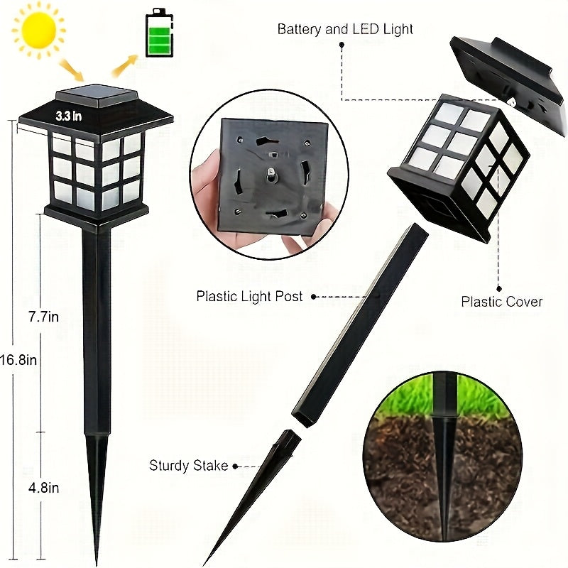24pcs Solar Outdoor Lights, IP44 Footpath Lights, LED Landscape Lighting Garden Lights For Footpaths, Driveways, Courtyards And Lawns - Warm Light.