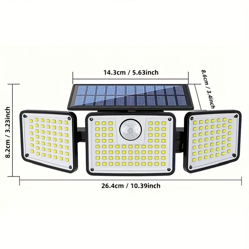 2-Pack Solar-Powered Wall Lights with 3 Lighting Modes, Motion Sensor, Durable Metal Finish, IP65 Waterproof Outdoor Garden Lights for Street, Porch, Patio, Fence, Deck, Stair - Solar Security Flood Lighting, Solar Wall Light