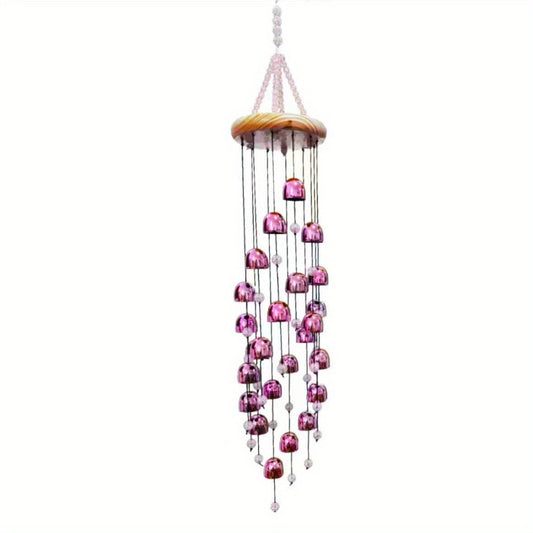 1pc Elegant Metal Wind Chime with 23 Bells - 26-Inch Hanging Wind Catcher for Home, Garden, Balcony, Festival & Christmas Decoration - No Battery Needed