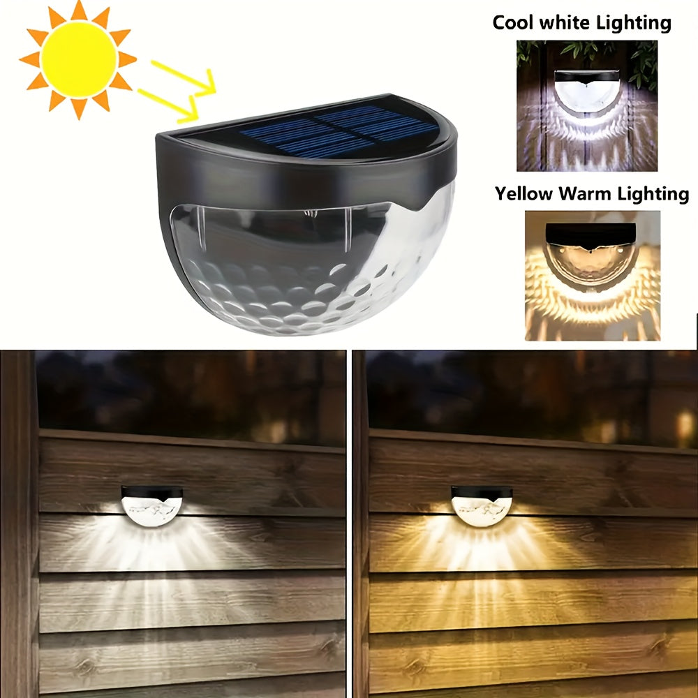 12 Solar Fence Lights - Warm White,, Solar Powered Deck Lights, Suitable for Fences, Yards, Porches, Paths, Walkways, Gardens, Yards - Durable, Easy to Install, Energy-saving, Long-lasting