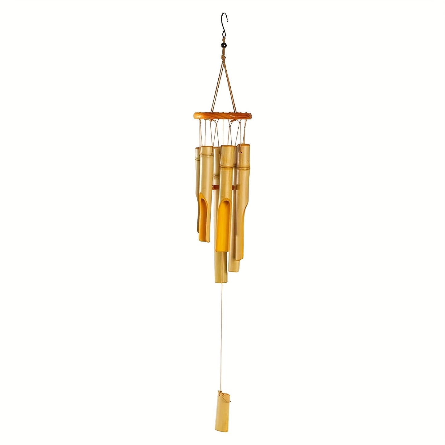 1pc, Bamboo Wind Chimes For Outside 27.5 Inches Wooden Classic Zen Rustic Chimes Deep Tone With Wind Catcher For Relaxation Patio Garden Indoor