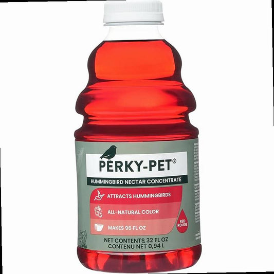 Perky Pet 238 Red Hummingbird Liquid Nectar 32 Fl Oz Makes Up To 96 Fluid Ounces