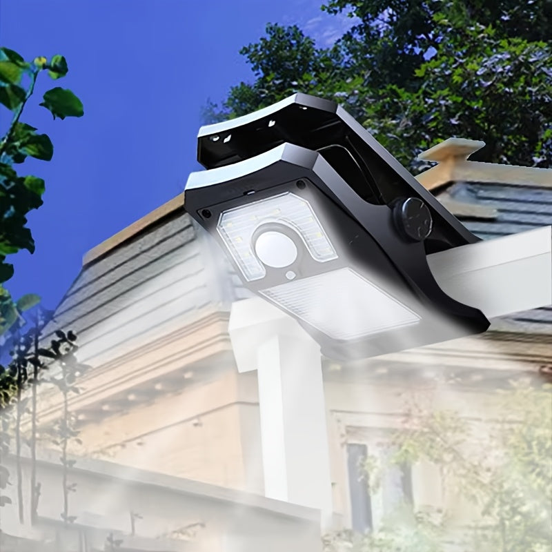 2-Pack Solar-Powered Motion Sensor Outdoor Wall Lights with Adjustable Angle & 360° Rotating - Waterproof Durable Metal Finish