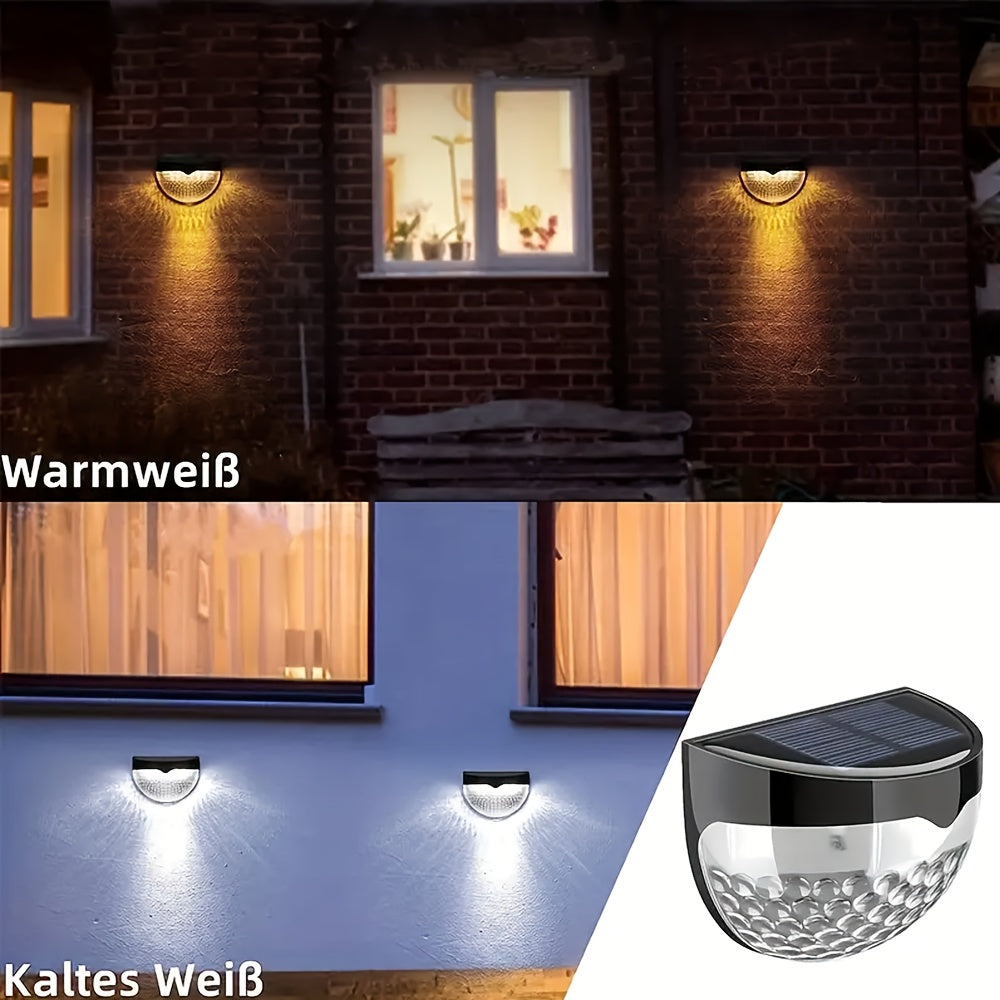 12 Solar Fence Lights - Warm White,, Solar Powered Deck Lights, Suitable for Fences, Yards, Porches, Paths, Walkways, Gardens, Yards - Durable, Easy to Install, Energy-saving, Long-lasting