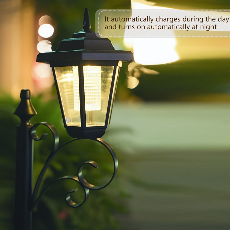 29.5" Solar Outdoor Floor Lamps with Planter - IP44 Warm White Light, Easy Install LED Planters for Lawn, Patio, Front/Back Door Decor