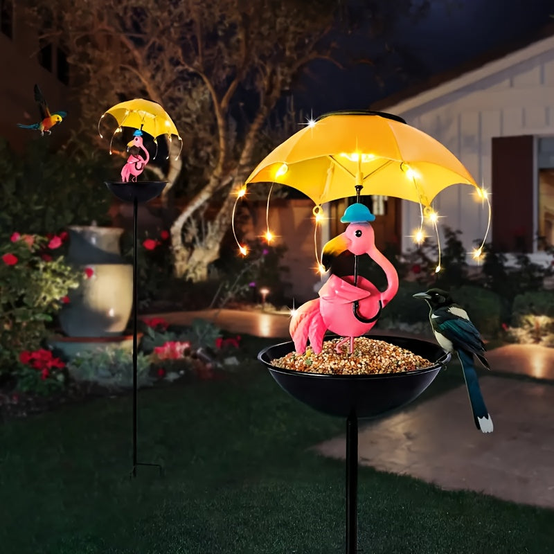 Bee Statue Bird Feeder, Bird Feeding Device, Garden Decoration With Flamingo Statue, Hummingbird Feeding Trough Lamp, Suitable For Walkways, Lawns And Terraces